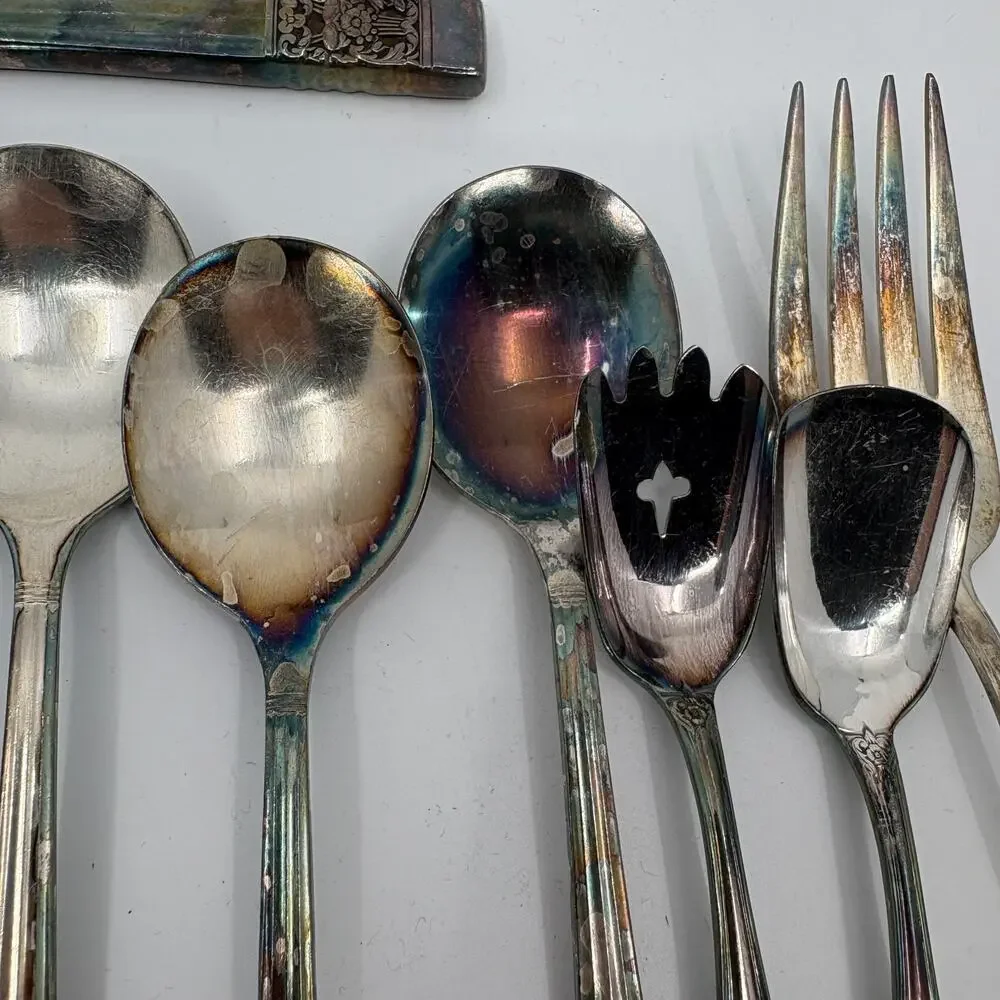 Vintage Silverplate Flatware Serving Utensils Lot Of 15 Community Plate Rogers